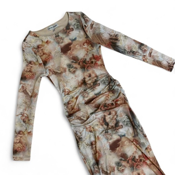 Jean Paul Gaultier Dresses & Skirts - Almost Famous Mesh Angel Cherub Print Maxi Dress